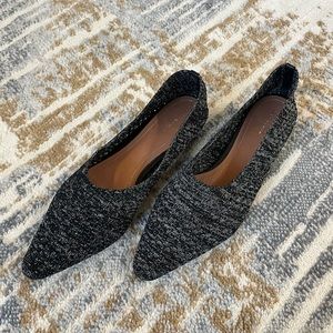 SOLD Zara Woman Black & Silver Pointed Flats